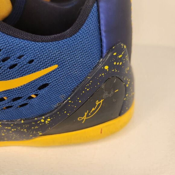 Nike Kobe 9 EM Low Gym Blue Sneakers Tennis Shoes Gold 653593401 - Picture 5 of 10